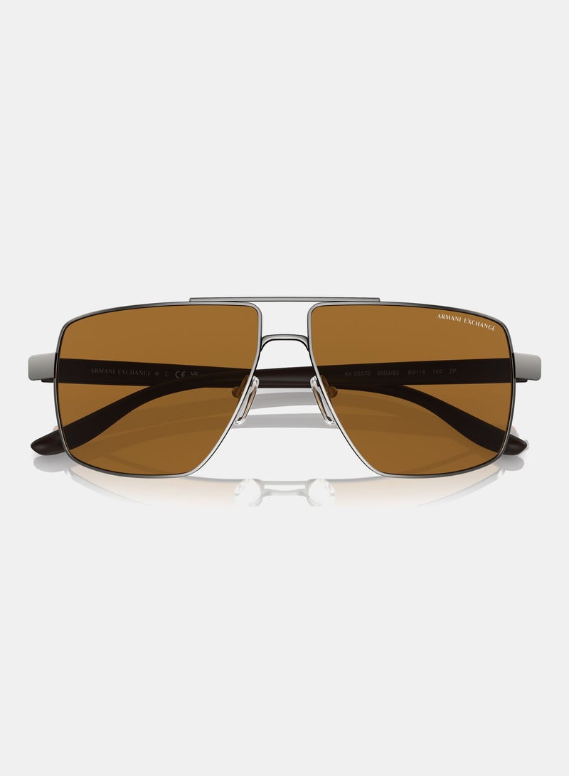 Armani Exchange Full Rimmed Pilot Sunglasses 0AX2037S 60 600383 - Image 4
